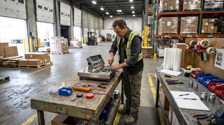 Industrial Bench Scale in Warehouse
